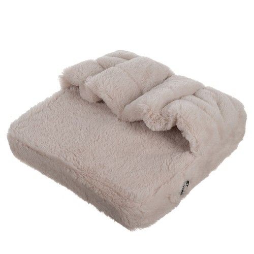 Incalzitor de picioare, talpa antiderapanta, doua moduri de vibratie, baterii, fleece, bej - imagine 8